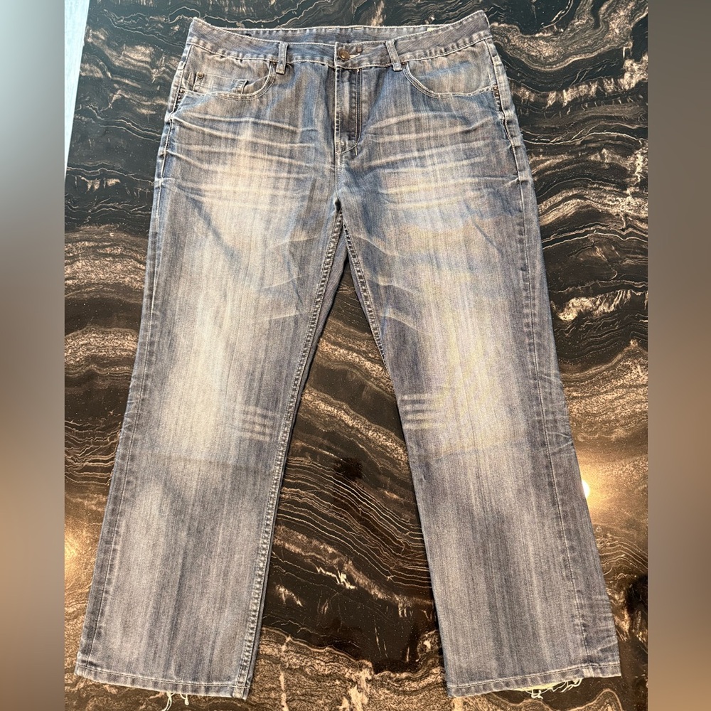 Buffalo David Bitton Men's Light Gray Straight Jeans